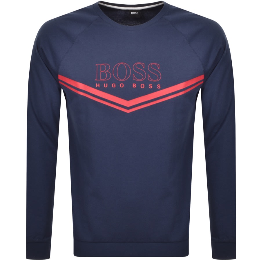 Alternative Image for ProductBOSS Bodywear Lounge Crew Neck Sweatshirt Navy1